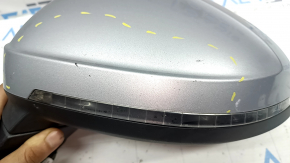 Зеркало боковое левое в сборе Audi A4 B9 17-19 15 пинов, поворотник, автозатемнение, под память, BSM, серебро, сколы