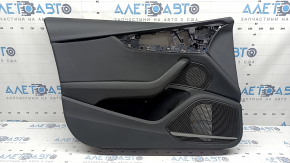 Обшивка дверей картка передня ліва Audi A4 B9 17-19 чорна, чорний підлокітник шкіра, вставка чорна шкіра, Bang and Olufsen