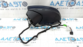 Зеркало боковое левое в сборе Audi A6 C8 19-25 15+2 пинов, поворотник, подогрев, автозатемнение, автоскладывание, камера, BSM, синее, царапина