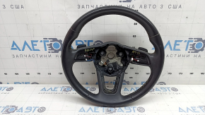 Руль голый Audi A4 B9 17-19 кожа, черный, с подогревом,  с лепестками, без кнопок, царапины, под чистку