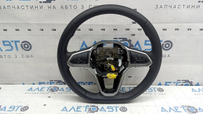 Руль голый VW Jetta 22-26 кожа черный,с кнопками под радар, с нижней накладкой черный глянец