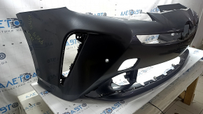 Бампер передний голый Toyota Prius 50 19-22 под парктроники и PMA, графит, царапины, треснут, полезла краска