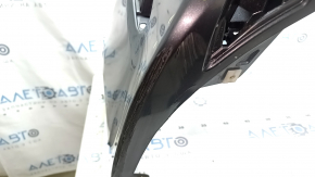 Бампер передний голый Toyota Prius 50 19-22 под парктроники и PMA, графит, царапины, треснут, полезла краска