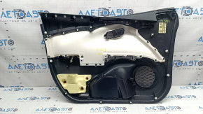Обшивка двери карточка передняя правая Toyota Prius 50 16-22 черная с черной вставкой пластик, подлокотник черная кожа, царапины, под химчистку
