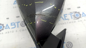 Зеркало боковое правое в сборе Toyota Prius 50 16-20 6 пинов, BSM, графит, трещина в крышке, отсутствует фрагмент крышки, царапины, после ремонта