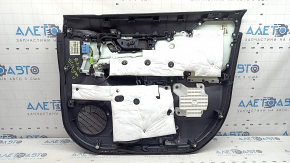 Обшивка двери карточка передняя левая Toyota Venza 21-22 XLE, Limited черная, кожа, под память сиденья, темно-серая накладка, без кнопок, царапины