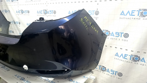 Бампер задний голый Mazda 3 19-26 4d, синий, незаводские отверстия, отсутствует фрагмент, трещина