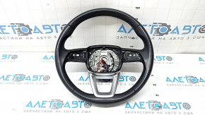 Руль голый Audi Q5 80A 21-23 кожа, черный, с подогревом, без кнопок и лепестков, с блоком, царапины