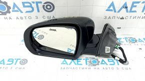 Зеркало боковое левое в сборе Jeep Compass 17-26 5+4 пинов, BSM, подогрев, поворотник, черный глянец, царапины