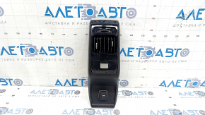 Накладка центральной консоли задняя Jeep Compass 22-26 черная, глянец, с накладками, с воздуховодом