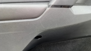 Обшивка двери карточка задняя левая VW Tiguan 18-20 черная, вставка и подлокотник кожа черная, с ручкой, сломано крепление, царапины