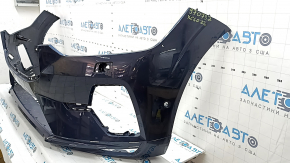Бампер передний голый Volvo XC60 22-26 под park assist, хром молдинги и омыватели фар, синий, трещина, царапины
