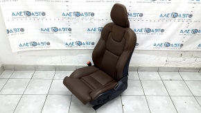 Водительское сидение Volvo XC60 22-26 с airbag, электрическое, подогрев, вентиляция, кожа Nappa коричневая с перфорацией и коленным подпором, примято