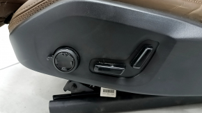 Водительское сидение Volvo XC60 22-26 с airbag, электрическое, подогрев, вентиляция, кожа Nappa коричневая с перфорацией и коленным подпором, примято
