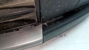 Бампер передний в сборе Hyundai Santa Fe 24-26 SEL, Limited, белый, губа структура, с жалюзи дефлекторами, царапины, сколы, треснута губа, прижат