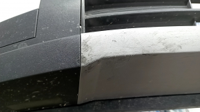 Бампер передний в сборе Hyundai Santa Fe 24-26 SEL, Limited, белый, губа структура, с жалюзи дефлекторами, царапины, сколы, треснута губа, прижат