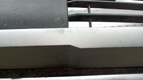 Бампер передний в сборе Hyundai Santa Fe 24-26 SEL, Limited, белый, губа структура, с жалюзи дефлекторами, царапины, сколы, треснута губа, прижат