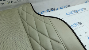 Спинка заднего ряда сидений правая Ford Fusion mk5 17-20 кожа серая, вставка кожа коричневая, перфорация, Platinum, под химчистку, вмятинки