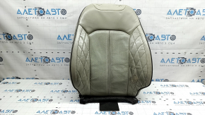 Обшивка спинки сидіння водія Ford Fusion mk5 17-20 шкіра сіра, вставка шкіра коричнева, перфорація, Platinum, під вентиляцію, під хімчистку, потерта