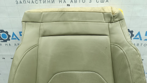 Обшивка подушки водительского сиденья Ford Fusion mk5 17-20 кожа серая, вставка кожа коричневая, перфорация, Titanium, под вентиляцию, под химчистку