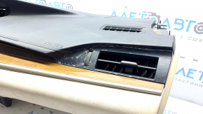 Торпедо передняя панель с AIRBAG Lexus ES300h ES350 13-18 черная с бежевыми накладками, с часами , с управлением зеркалами,  под химчистку