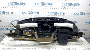 Торпедо передняя панель с AIRBAG Lexus ES300h ES350 13-18 черная с бежевыми накладками, с часами , с управлением зеркалами,  под химчистку