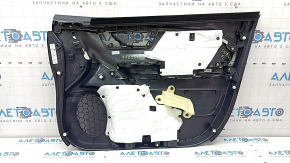 Обшивка двери карточка передняя левая Subaru Forester 25-26 черная с серой вставкой ткань, подлокотник серая резина, потерта, под чистку