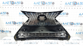 Решітка радіатора grill у зборі Lexus UX200 UX250h 19-26 F-SPORT, під парктроніки, темний хром, надломи, зламані кріплення, не заводські отвори