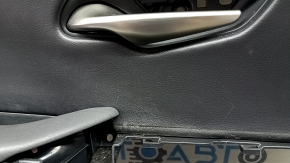 Обшивка двери карточка передняя левая Lexus UX200 UX250h 19-26 черная, подлокотник черная кожа, с ручкой, царапины