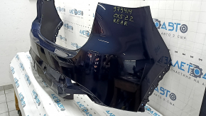 Бампер задній голий Mazda CX-5 22-25 без парктроників, синій, подряпина, тріщина у кріпленні