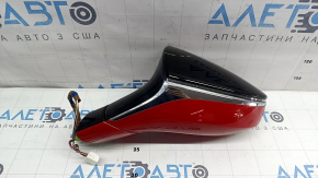 Зеркало боковое левое в сборе Lexus UX200 UX250h 19-24 7 пинов, поворотник, без памяти, с BSM, красное с черным, царапины