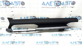 Накладка передней панели центральная Mazda CX-5 21-23 кожа черная под 10.3" дисплей, вставка серая, без дефлектора
