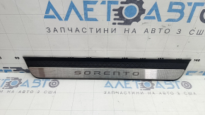 Накладка порога зовнішня передня ліва Kia Sorento 21-23 HEV чорна, з хром вставкою, подряпини