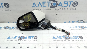 Зеркало боковое левое Lincoln MKZ 17-20 11 пинов, поворотник, подогрев, проекция, хром, белое с хром, потерто