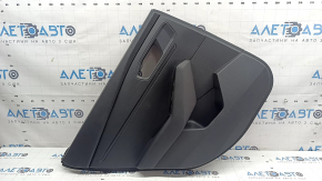 Обшивка двери карточка задняя левая Honda Accord 23-26 кожа черная, подлокотник кожа, вставка пластик, надрыв, царапины