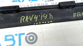 Губа переднего бампера Toyota Rav4 19-24 под накладку, черный глянец, царапины, сломаны крепления