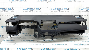 Торпедо передняя панель с AIRBAG Toyota Rav4 19-25 черная, синяя строчка