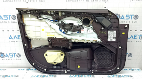 Обшивка дверей картка передня права Lexus ES 19-22 шкіра коричнева, підлокітник та вставка світло-коричнева шкіра, молдинг під темне дерево глянець, з підсвічуванням, Mark Levinson, без ручки, подряпини