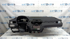 Торпедо передняя панель с AIRBAG BMW X1 F48 16-22 кожа черная, ржавый пиропатрон