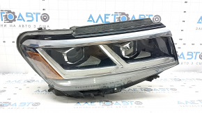 Фара передняя правая VW Atlas 21-23 LED, в сборе с хромом и блоком, тычки