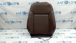 Обшивка спинки водительского сиденья VW Atlas 21-23 кожа коричневая, белая строчка, перфорация, с подогревом
