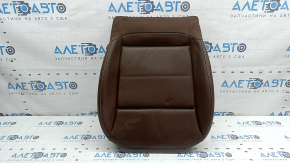 Обшивка подушки водительского сиденья VW Atlas 21-23 кожа коричневая, белая строчка, перфорация, с подогревом