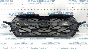 Решетка радиатора grill Honda CRV 23-26 HEV с черным глянцевым молдингом, с эмблемой, надломано крепление накладки
