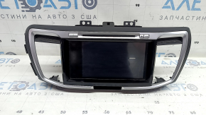 Монитор, дисплей, навигация нижний Honda Accord 13-17 touch screen touring, с накладкой черный с серым, царапины