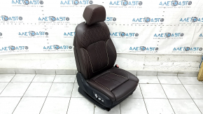 Пассажирское сидение BMW 5 G30 17-23 с airbag, электрическое, подогрев, вентиляция, массаж, память, кожа темно-коричневая, Komfort, царапины, вмятины на задней накладке