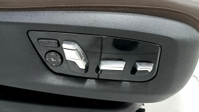 Пассажирское сидение BMW 5 G30 17-23 с airbag, электрическое, подогрев, вентиляция, массаж, память, кожа темно-коричневая, Komfort, царапины, вмятины на задней накладке