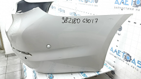 Бампер задній голий BMW 5 G30 17-20 під парктроніки, PMA та широкий вихлоп, білий, зам'яті кути, подряпини
