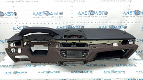 Торпедо передняя панель с AIRBAG BMW 5 G30 17-23 кожа черная с темно коричневым, под проекцию