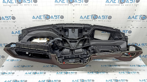 Торпедо передняя панель с AIRBAG BMW 5 G30 17-23 кожа черная с темно коричневым, под проекцию