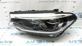 Фара передняя левая в сборе BMW 5 G30 17-20 адаптив LED Icon S552A, с блоками, без крепления, под полировку, паутинка